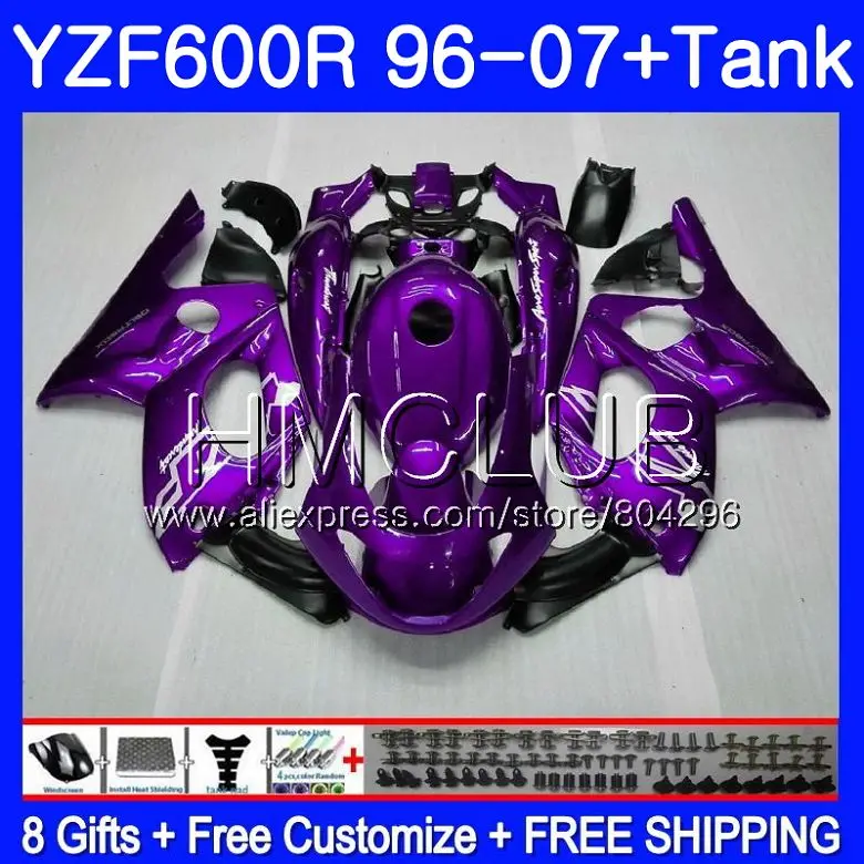 

Kit For YAMAHA YZF 600R Thundercat 02 03 04 05 06 07 99HM.24 YZF-600R YZF600R 2002 2003 2004 2005 2006 2007 Gloss purple Fairing