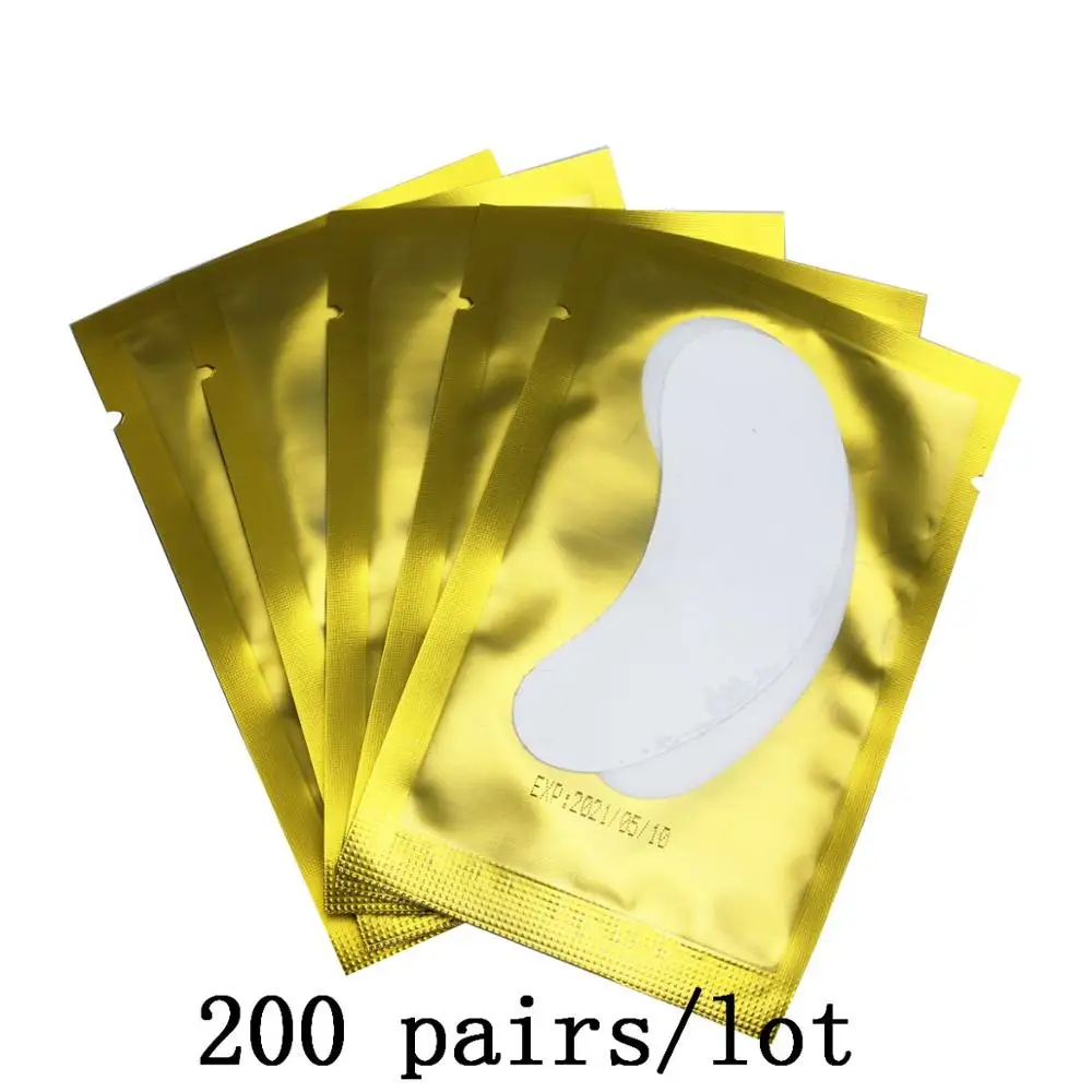 Накладки для ресниц, 25/50 пар, накладки для ресниц, гелевые накладки для прививки ресниц под глазами, накладки для наращивания ресниц, бумажные наклейки, инструменты - Цвет: Gold 200