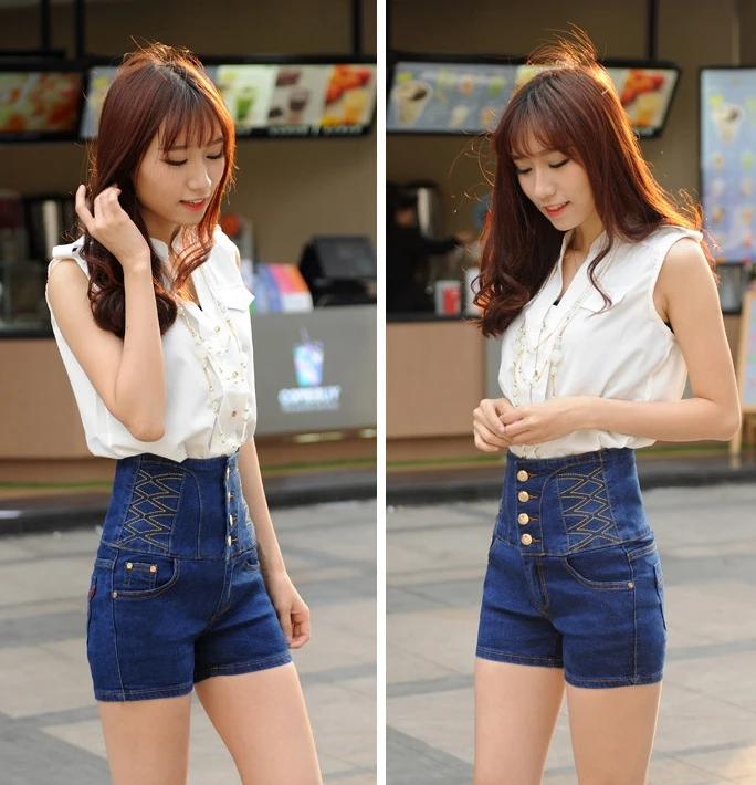High Waist Denim Shorts Women Summer Style Plus Size 3 4 5 6 XL Casual Slim Jeans Shorts Blue DTY09 High Waist Denim Shorts Women Summer Style Plus Size 3 4 5 6 XL Casual Slim Jeans Shorts Blue DTY09
