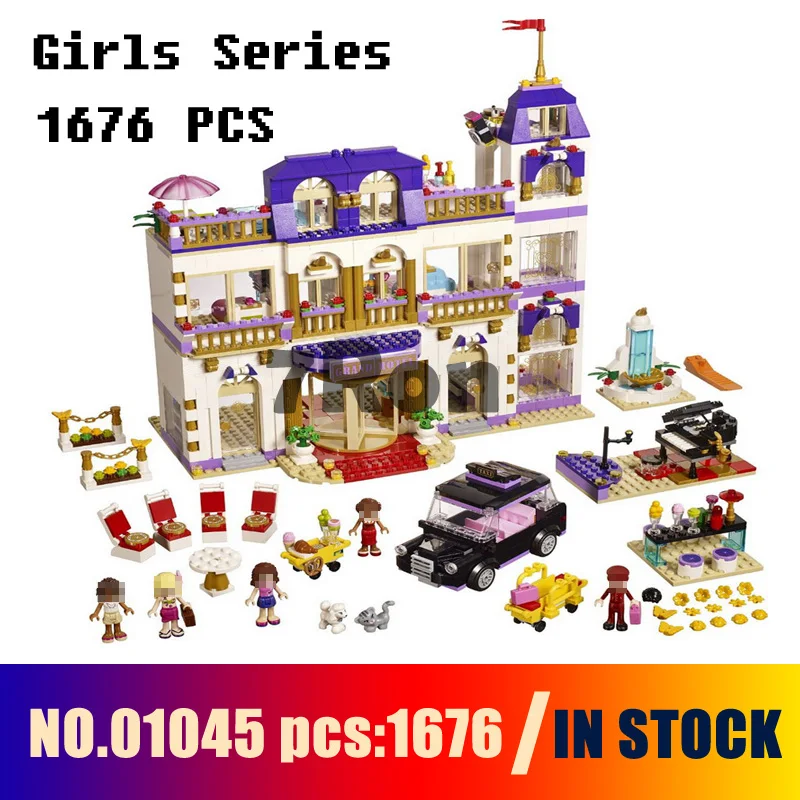 

Compatible 41101 Models building toy 01045 1676Pcs Girls Series The Heartlake Grand Hotel Building Blocks & hobbies