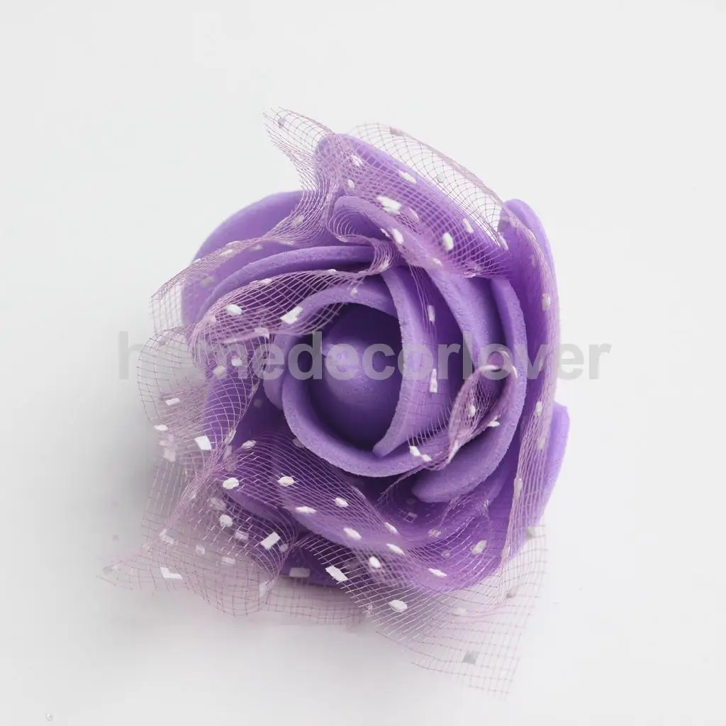 50 Pieces Many Color Mini Artificial Foam Mesh Rose Flower Heads Embellishment for Wedding Crafts 4cm