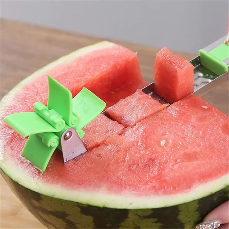 Fruit Slicer Stainless Steel Watermelon Cutter Split Cut Flower Kitchen Fruit Knife Melon Slicer Fruit Dicing Machine Salad Tool