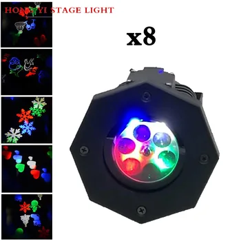 

8pcs/lot snowflake Lamps LED Laser Projector Stage Light outdoor Xmas Party Garden