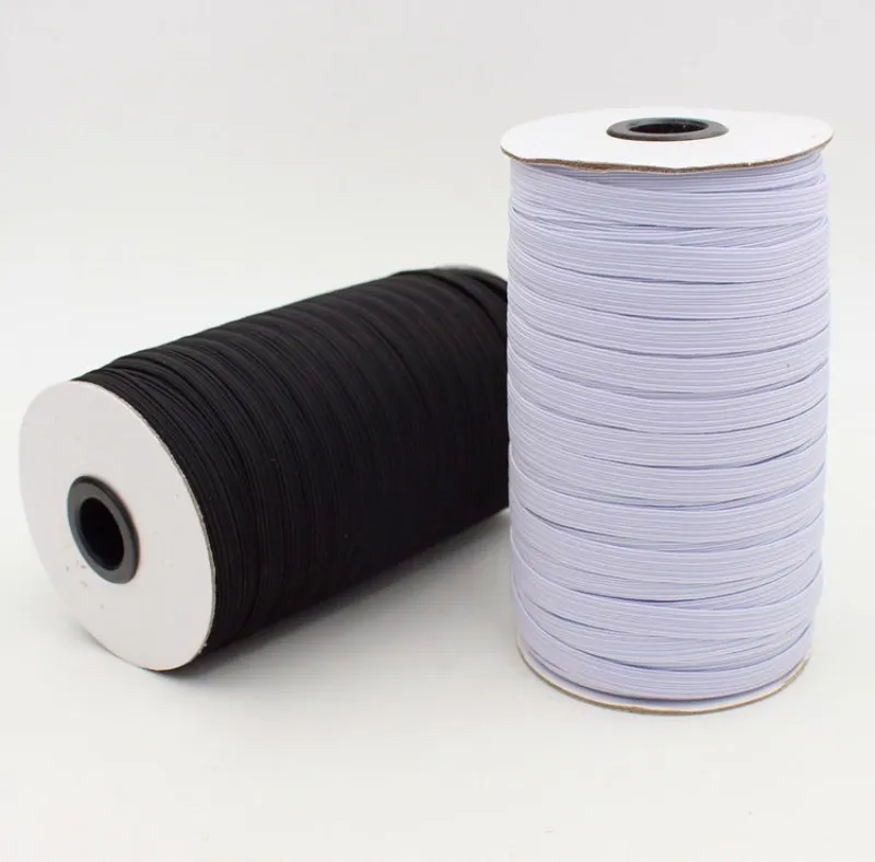 Ленты эластичные полиэстеровые ширина 10 м 3/5/6/8/10/12/15 мм белые черные|Резинки| |