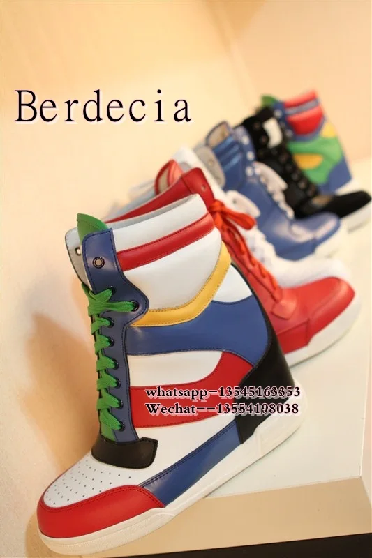 

2017 Spring Autumn Women Leather Shoes High Top Fashion Casual shoes women Flats Breathable Lace-up Female Shoes Mixed Colors