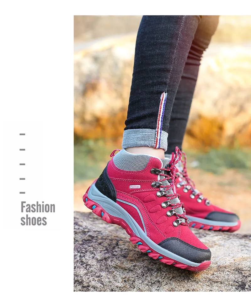Уличная Водонепроницаемая походная обувь для мужчин, горные походные ботинки для женщин, пара зимних ботинок, кожаные треккинговые кроссовки для альпинизма