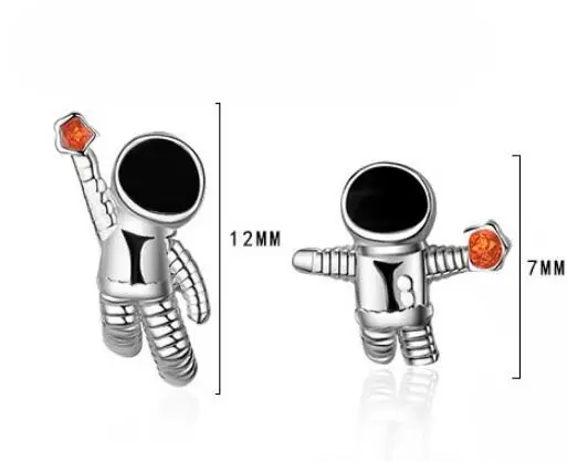 925 пробы серебряные асимметричные серьги-гвоздики с астронавтом для женщин, свадебные Brincos pendientes mujer moda EH1199