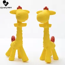 Chivry удобные пищевые Класс силиконовая форма жирафа детский Прорезыватель для прорезывания зубов мультфильм игрушки новое ожерелье подвесные игрушки Аксессуары для малышей
