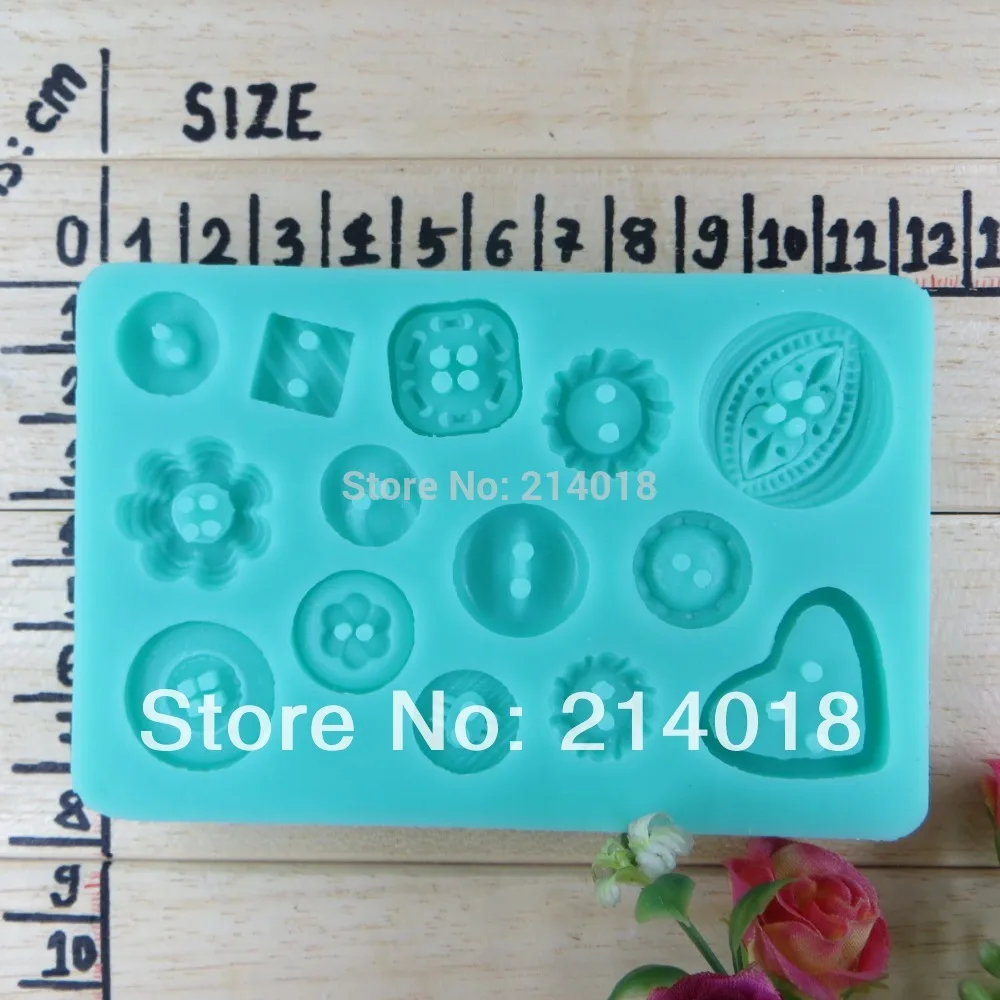 

NO.:Si319 A variety of style buttons modelling silicon fondant Cake decoration mold wholesale fondant mold chocolate mold