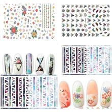 New Fashion Mixed Design New Nail Art Sticker Set Glitter Flor Decor Manicure etiqueta do prego da arte do prego adesivos N1(China)