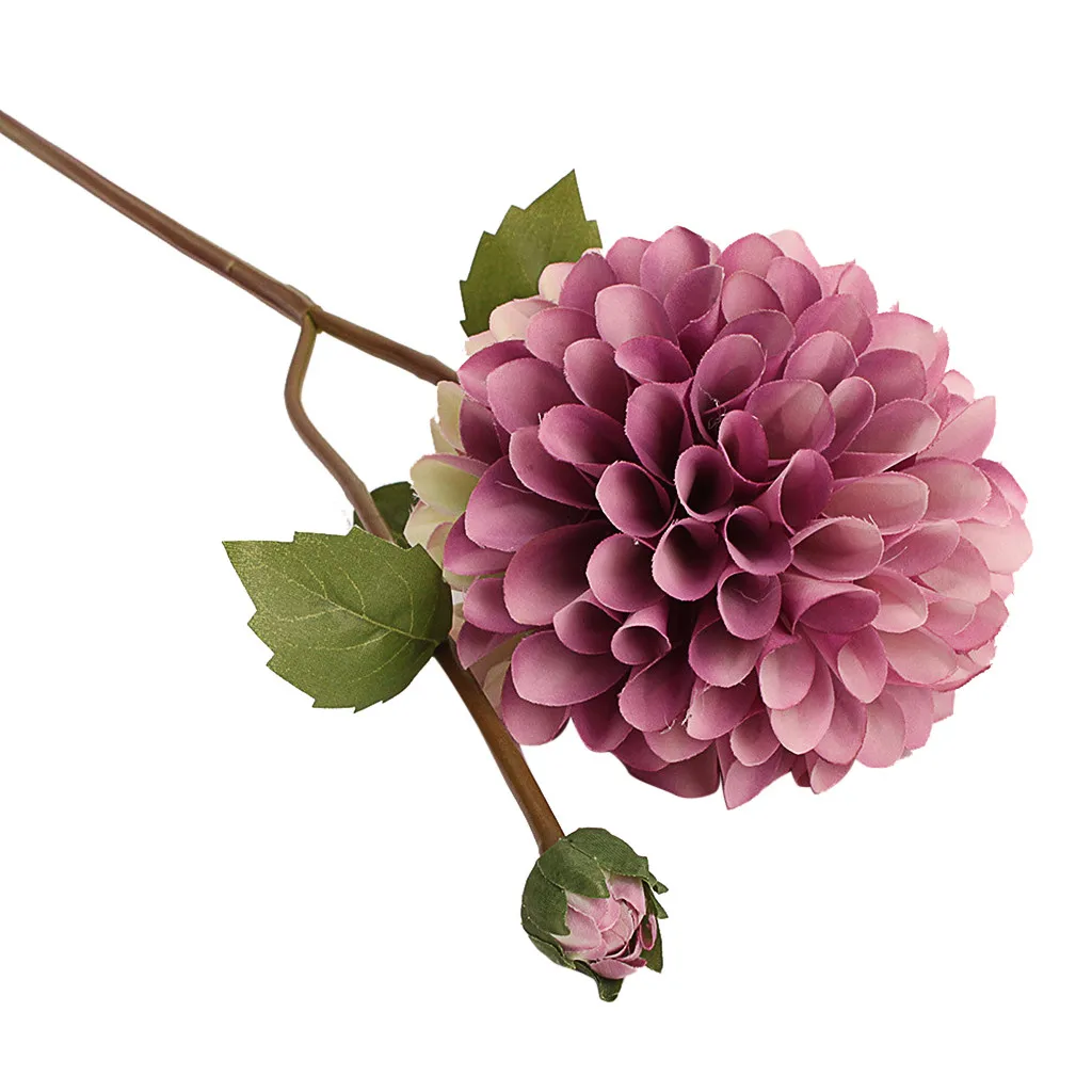 Поддельный домашний декор 1 шт. один искусственный цветок Dahlia Свадебный букет украшение для дома цветы 0301#30 - Цвет: E