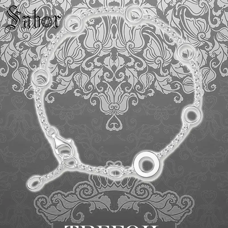 

thomas Chain & Link Bracelet with Round Carrier 2019 New 925 Sterling Silver Fashion Jewelry Gift Women Girls accessories