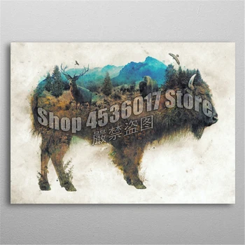 

5d Diy Diamond Painting Cross Stitch Diamond Embroidery Buffalo Bison Surrealism Diamond Mosaic Full Rhinestone Gifts Picture