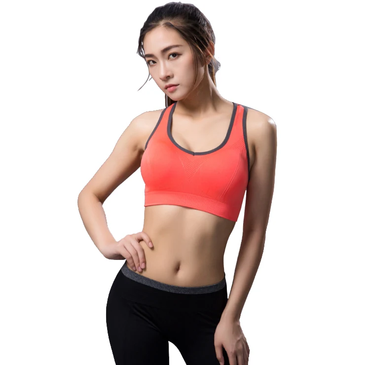 

Quck-Dry Shakeproof Comfy Padded Seamless Women's Freedom Seamless Racerback Dance Bra Workout Fitness Vest Underwear