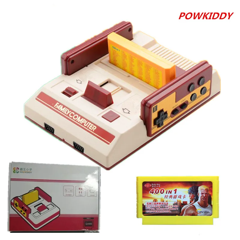 Powkiddy D19/D99 игровая консоль Детская Классическая игровая консоль выберите 400 в 1 или 500 в 1 карты, чтобы купить для детей Подарки - Цвет: add 400 IN 1 card