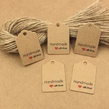 200pcs Kraft Paper Reward Tags With Strings,Wedding ceremony Packing Labels Love Handmade Kraft tags ,Paper Card Value tags,Hold tags