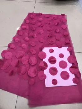 

New rhinestones and beads add 3 d French African lace fabric, wholesale high quality African tulle fabric, party dress YZ0021.