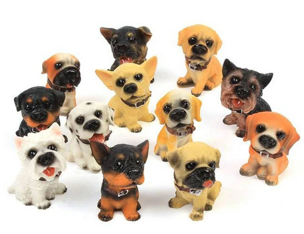 Dog Resin Figurines Child Gift Small Home Desktop Decoration Statue