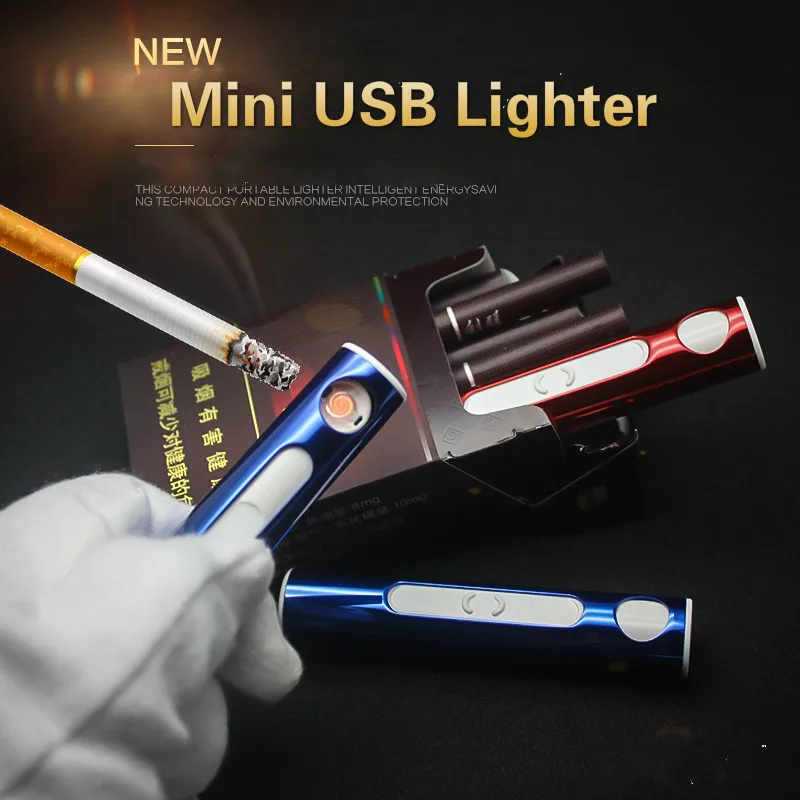 Hot Elektronische Aansteker USB Aansteker Oplaadbare Vlamloze Winddicht