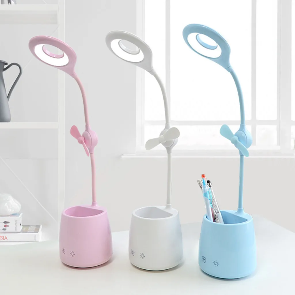 

Student Desk Lamp, Soft Light Protection Vision LED Table Lamp Dimmable Smart USB Desk Lamp With Pen Reading Book Light