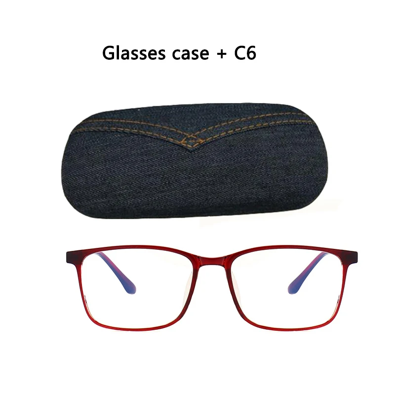 GLTREE анти-очки для чтения при близорукости очки для мужчин и женщин общий анти-синий свет излучения очки компьютерные игровые очки плоское зеркало Y19 - Цвет оправы: Y19 Glasses case C6