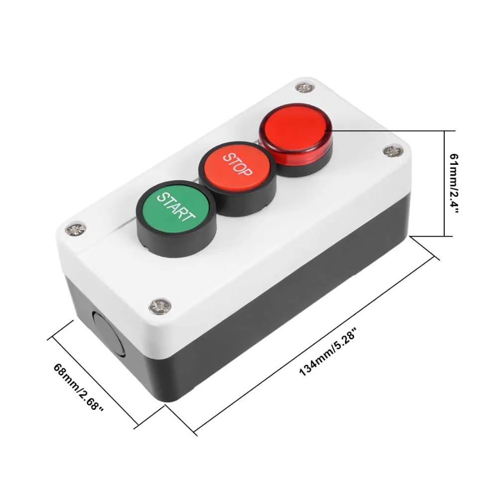 

Uxcell Push Button Switch Station Momentary NC NO Green Red Signal To Control The Electromagnetic Starter Contactor 400V 10A/6A