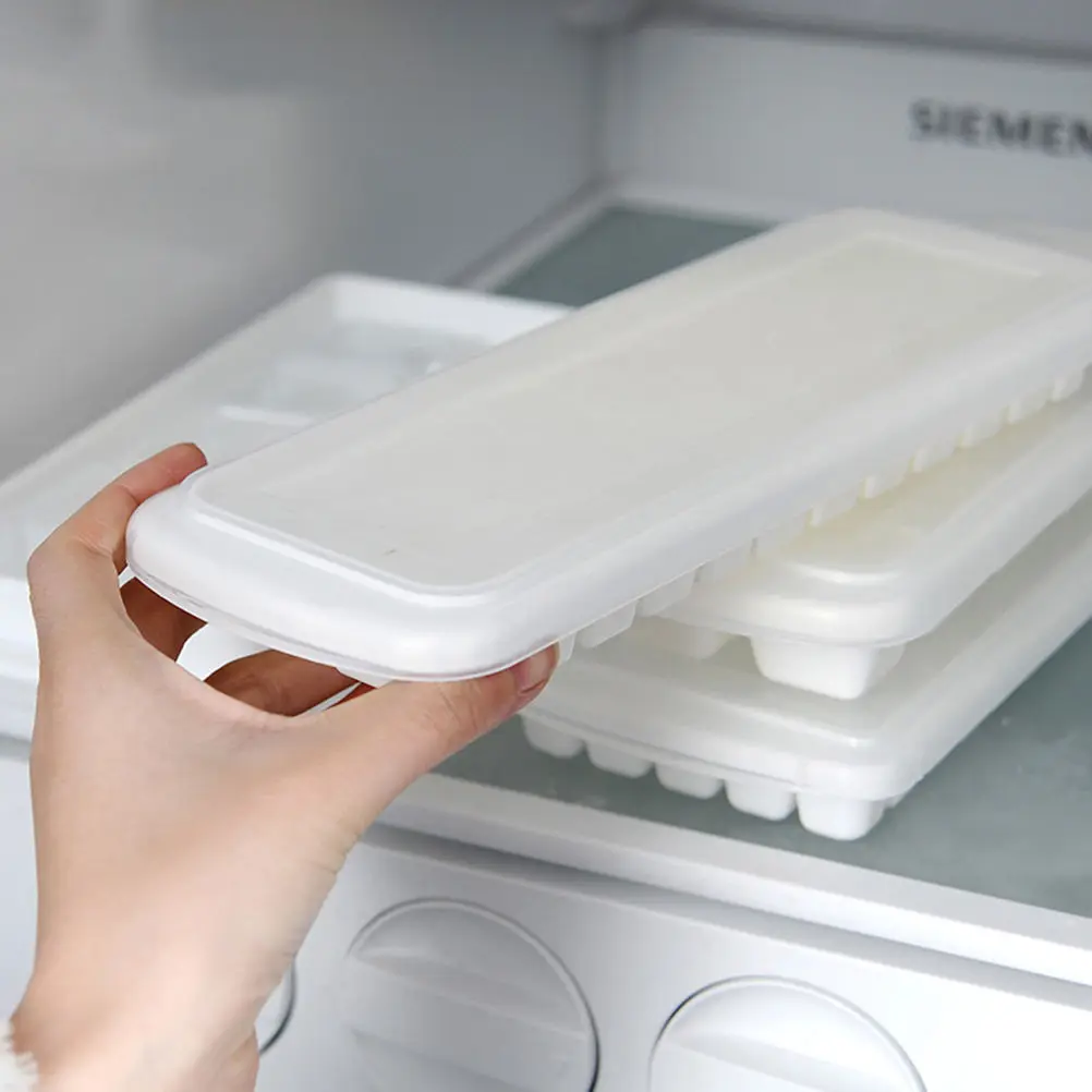 New Ice Cream Tools Healthy Maker DIY Ice Cube Freeze Mold With Cover Ice Making Tray With 12/48 Cubes On Sale