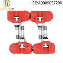 Комплект(4) Красный TPMS датчик давления в шинах подходит для Mercedes Smart 433,92 MHz A0009057200 A0009057200Q03