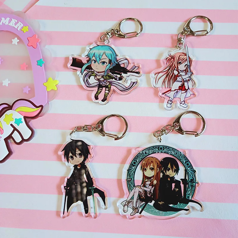

Sword Art Online SAO Kazuto Kirito Kirigaya Asuna Keychain 2019