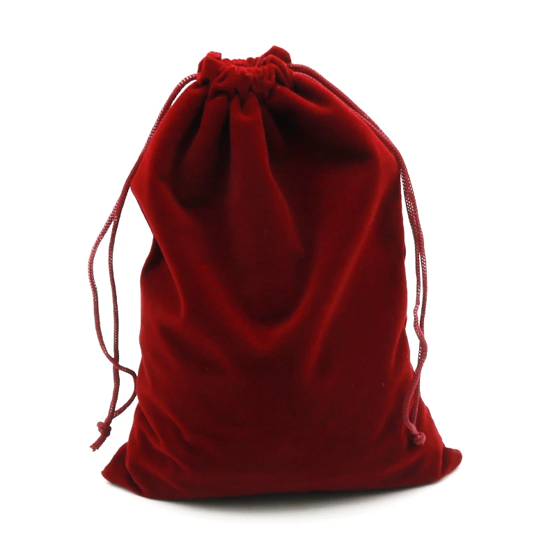 Bolsa de terciopelo rojo oscuro de 15x20cm, bolsa grande para joyería, pulsera, de joyería de caramelo, bolsa de regalo de boda, 2 unids/lote|Envase y exposición de joyería| AliExpress