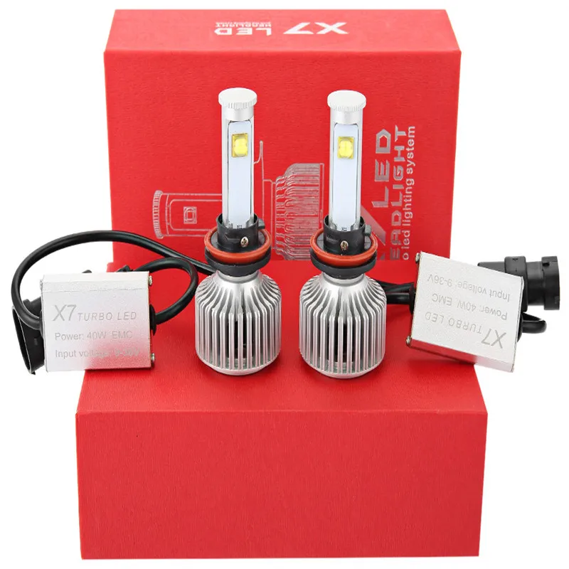 

New X7 All-in-One Conversion Kit Auto Car Headlights Led Auto Front Fog Light Bulb White 6000K Plug Led Automotive Headlamp