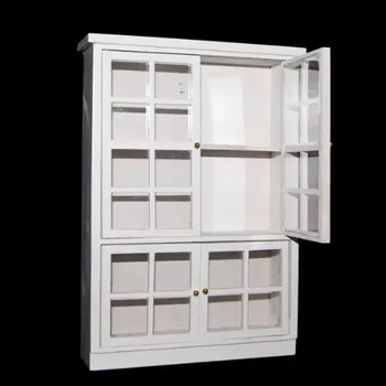 

1/12 Dollhouse Miniature Furniture Kitchen Dining Cabinet Display Shelf White