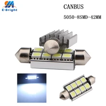 50pcs 42mm C5W C10W canbus no error Festoon 8 led 5050 smd Car Licence Plate Light Auto Interior Dome lamp Reading Lights 10pcs high quality 42mm c5w 4 md 5050 led canbus no error free car interior festoon dome light auto reading lamps bulb white 12v