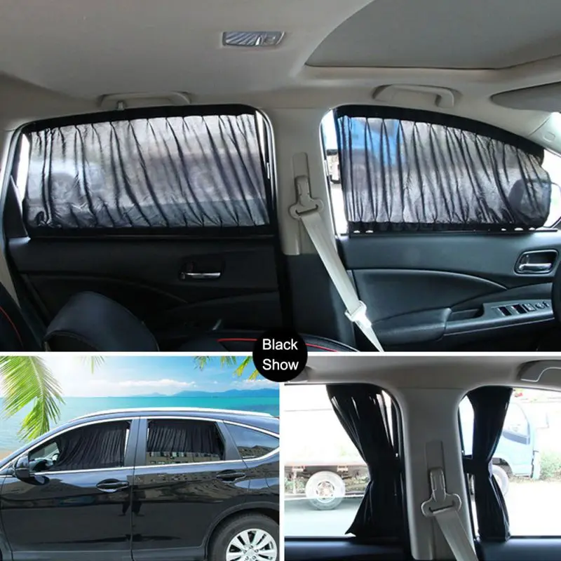 

2pcs/set 50*39CM Car Side Window Sunshade Curtains Auto Interior Windows Curtain Sun Visor Blinds Cover car-styling