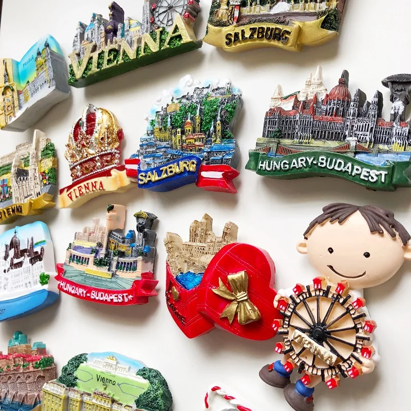 Европейские туристские сувенирные магниты на холодильник 3D Австрия Чешский край венгерский магнит на холодильник вены Праги