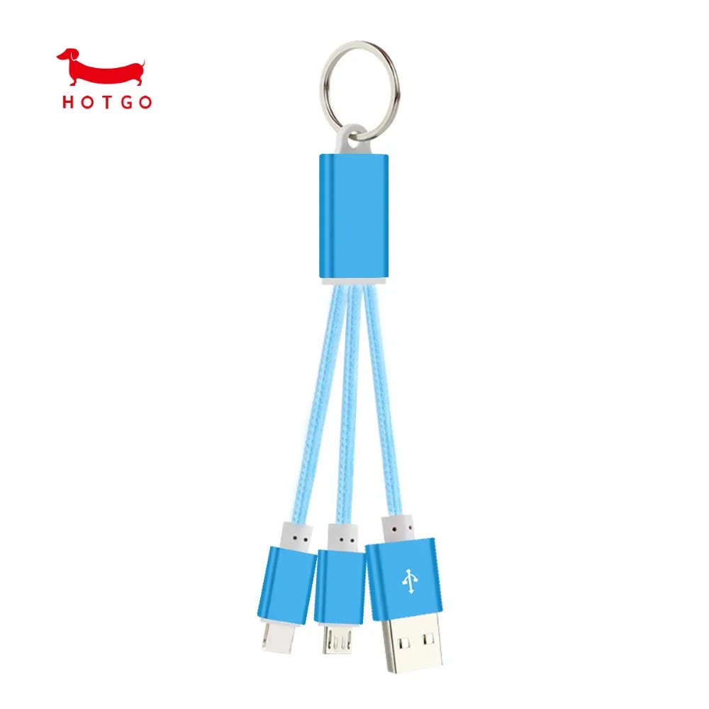 HOTGO 2 In 1 Multifunction Key Chain USB Cable Fast Charging Line