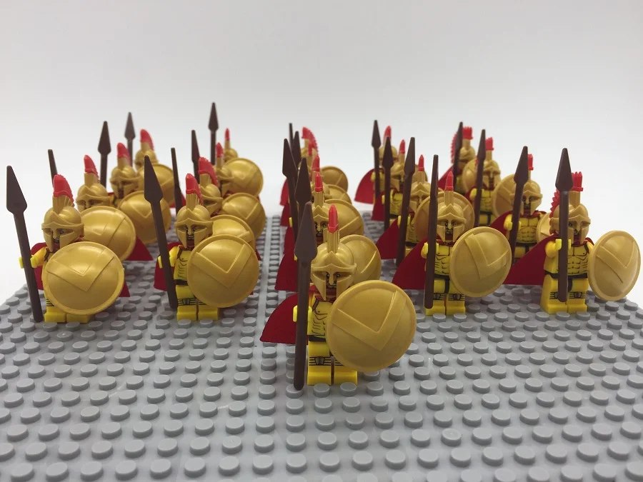 21PCS Medieval Crusader Rome Commander Soldiers Army Group Building Blocks Baby Toys