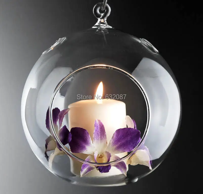 Free Shipping Round Bottom Glass Globe Candle Holder Different