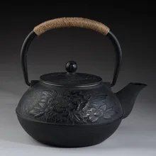 Литой железный чайник Набор японский чайник тэцубин с металлическим сетчатый фильтр 900 мл пион кунг-фу чай для заварки Аутентичные оптом