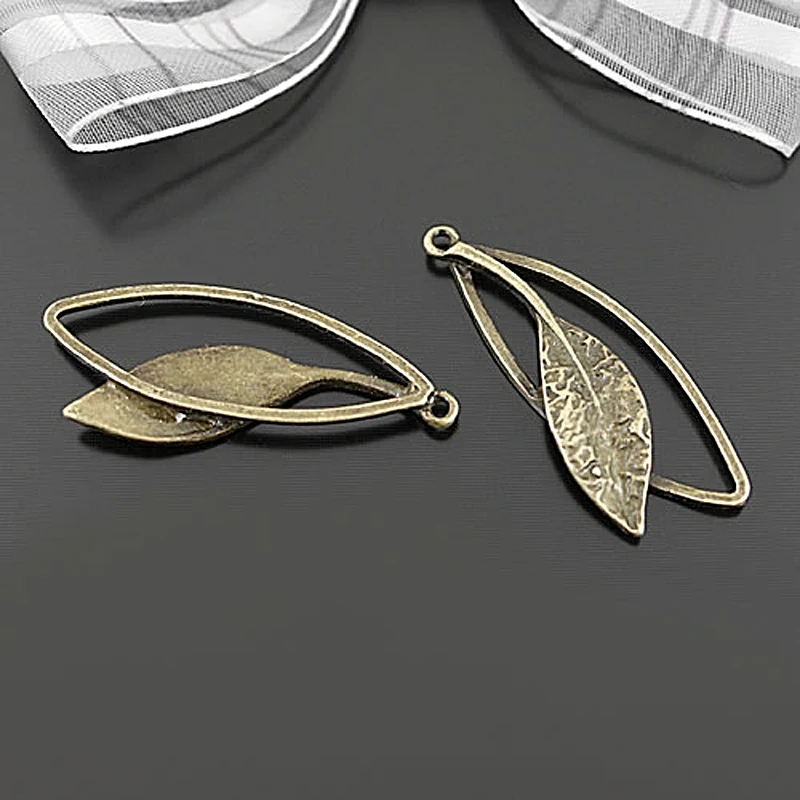 20pcs Vintage Filigree Leaves Leaf Charms Pendants Jewelry Making Gold /& Silver