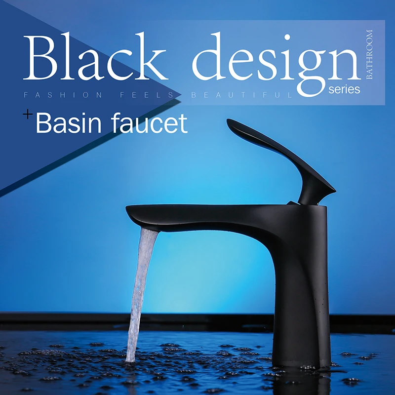 

Quyanre Elegant Matte Black Basin Faucet Single Level Mixer Tap H/C Water Bathroom Sink Faucet Torneira Torneira Banheiro