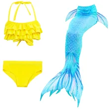 Детские хвосты русалки для плавания, Костюм Русалки для косплея на Хэллоуин, купальник для бассейна, бикини вечеринка, купальный костюм