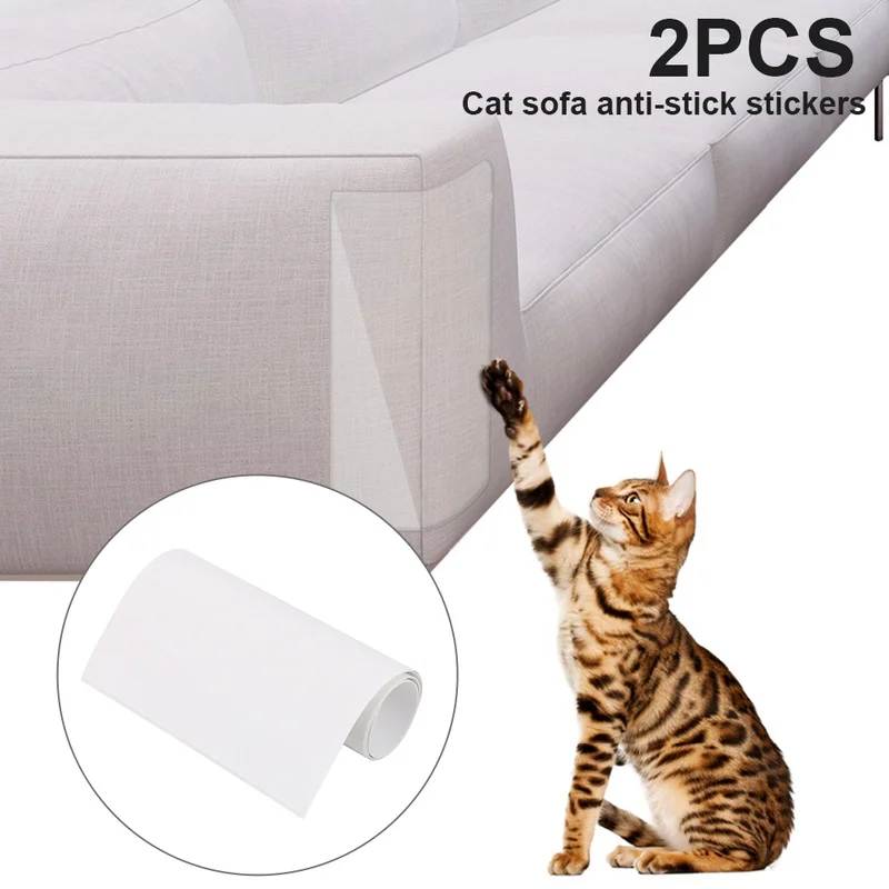 

2pcs Couch Guard Furniture Protector Stickers Cat Sofa Anti-Scratching Scratch Post Claw Self-adhesive Pad Mat Supply 47x15cm