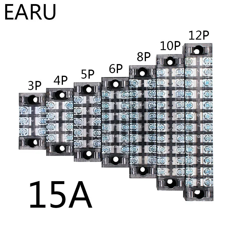 15A 600 в двухрядный барьер клеммный блок провода разъем TB серии 3 4 5 6 8 10 12 16 20 позиций способы с фабрики