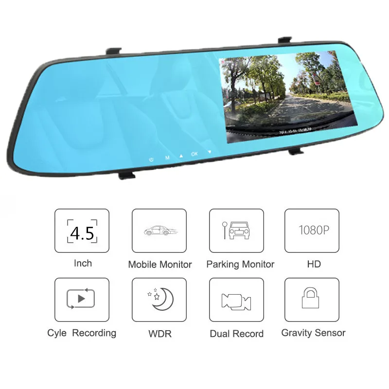 Автомобильный видеорегистратор с двумя камерами 4 5 дюйма Full HD 1080P IPS|car dvr camera|dual lens