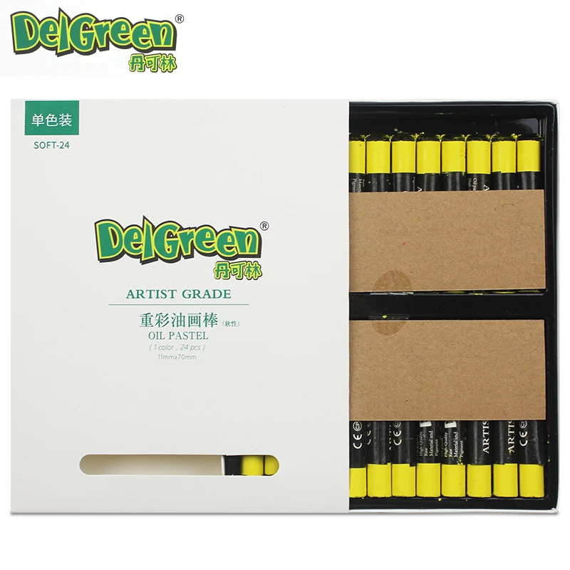 Oil Pastels 24Pcs/Set 7 Colors Round Shape