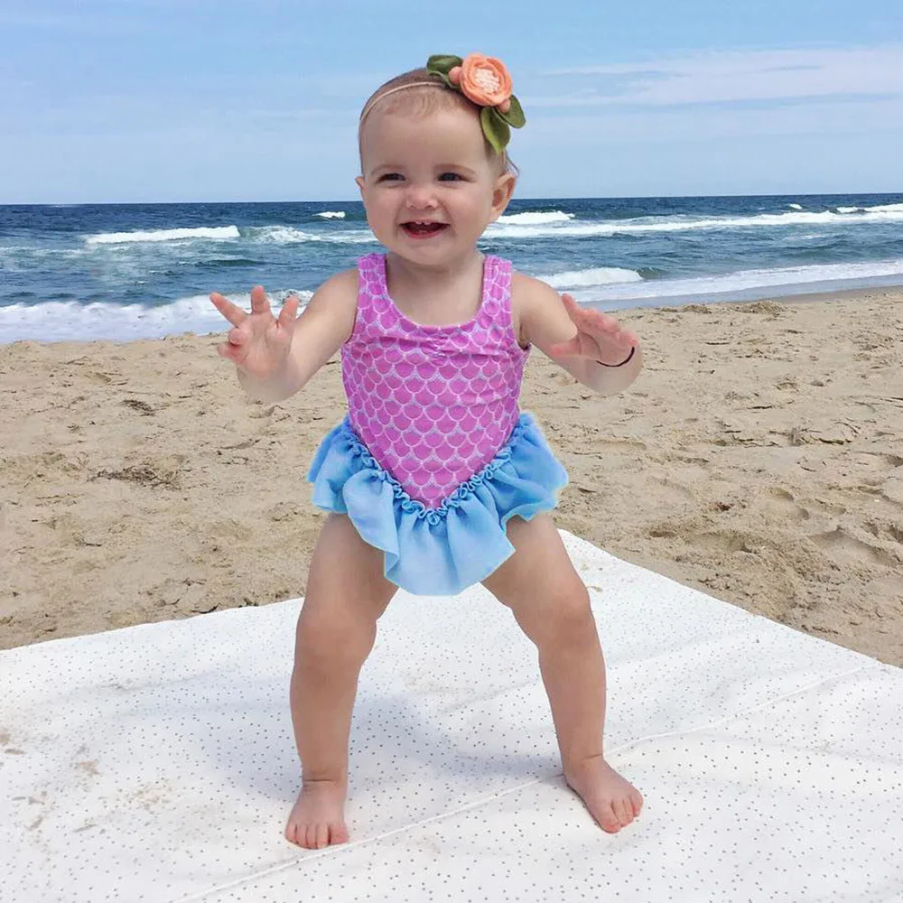 

Toddler Baby Girls Print Swimwear Ruffles Romper Swimsuit Bathing Beach Clothes Baby Clothing fashion baby unisex clothes