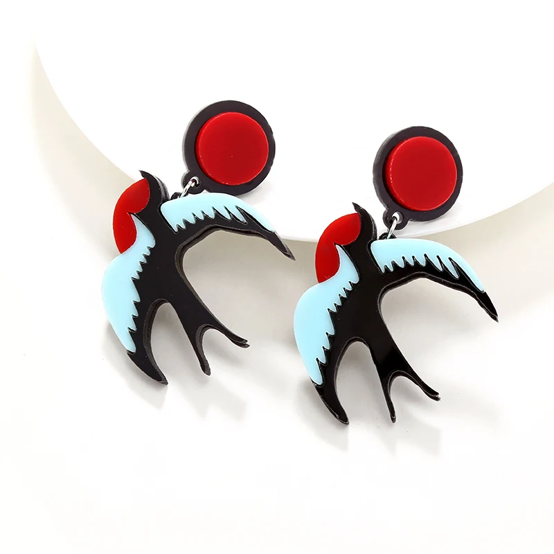 

Acrylic Swallow Earrings Long Pendant Drop Earrings For Women Fashion Animal Bird Earring Bohemian Statement Jewelry New2019