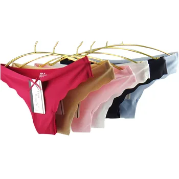 

2018 Hot Sale Bow Lingerie Panties Panties New Solid One-piece Seamless Underwear Thong Women's Inventory Price For 6pcs Pants