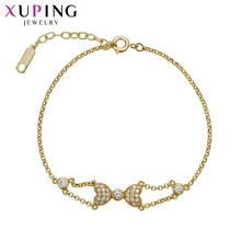 Xuping, Модный Роскошный дизайнерский браслет с бантом, светильник, покрытый желтым золотом, браслеты для женщин, девушек, ювелирное изделие, подарок S70, 8-72418